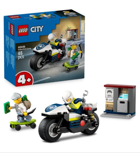 Конструктор LEGO City Переслідування на поліцейському мотоциклі (60455)