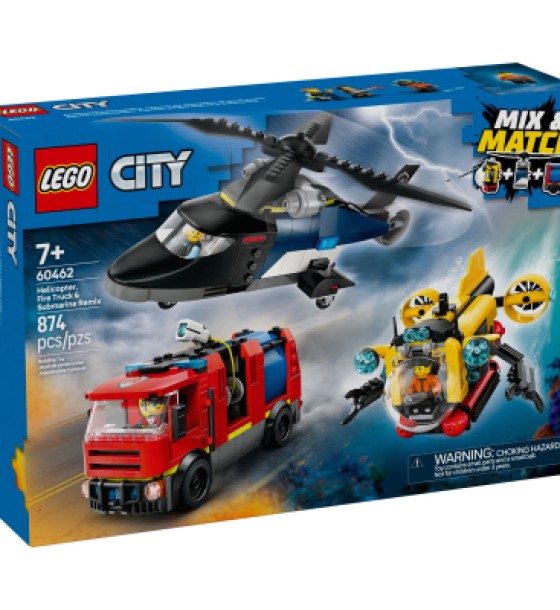 Конструктор LEGO City Ремікс вертольотів, пожежних машин і підводних човнів (60462)