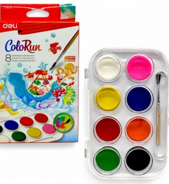 Фарба акварель "Color ran", 8 кольорів