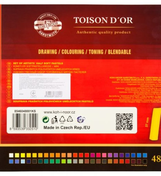 Крейда-пастель TOISON D'OR, 1/2, 48 кол.