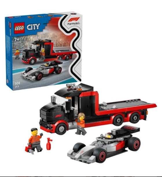 Конструктор LEGO City Вантажівка для демонстрації F1 із перегоновим автомобілем Audi F1 (60493)