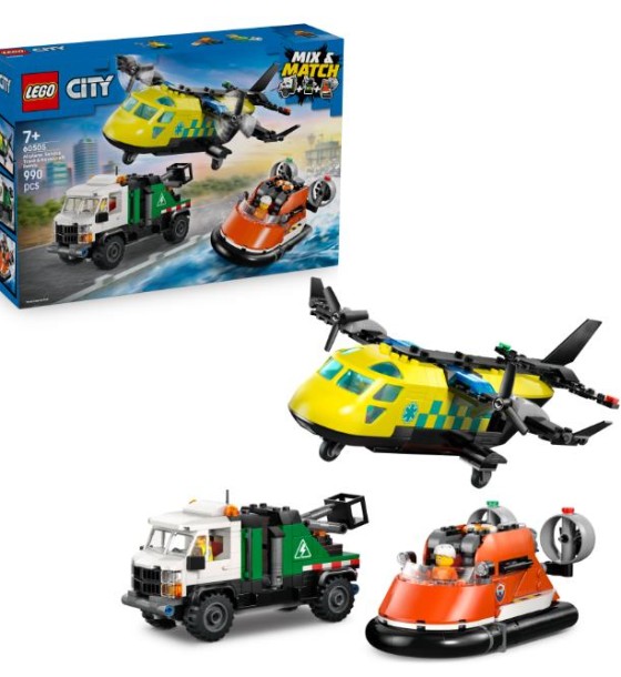 Конструктор LEGO City Ремікс літака, вантажівки та судна на повітряній подушці (60505-)