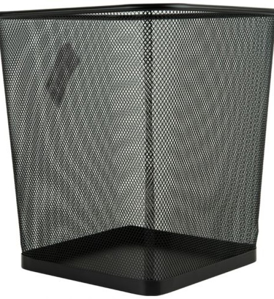 Корзина для паперу квадратна 270x300мм метал., чорна