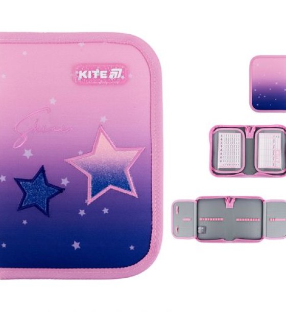 Пенал Kite 1 від., 2 відв., без наповнення 622 Sparkling
