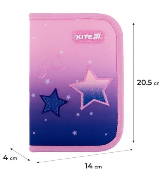 Пенал Kite 1 від., 2 відв., без наповнення 622 Sparkling