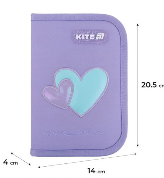 Пенал Kite 1 від., 2 відв., без наповнення 622 Awesome