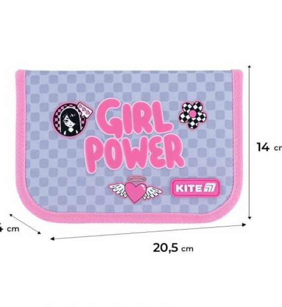 Пенал Kite 1 від., 1 відв., без наповнення 621 Girl's Power