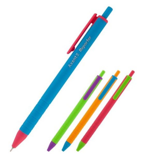 Ручка масляна автом. Reporter Color, синя