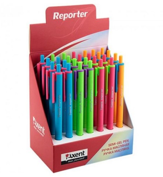 Ручка масляна автом. Reporter Color, синя