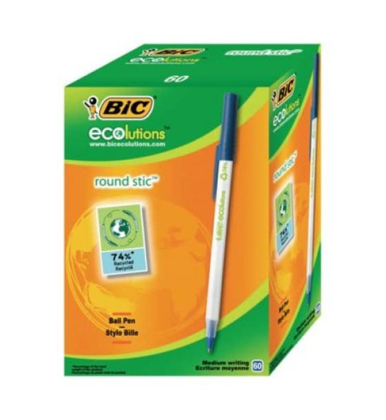 BIC Ручка Round Stic Eco Синя 60 уп.