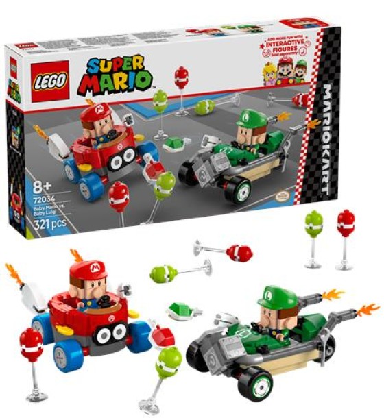 Конструктор LEGO Super Mario Mario Kart – Baby Mario vs. Baby Luigi (72034)