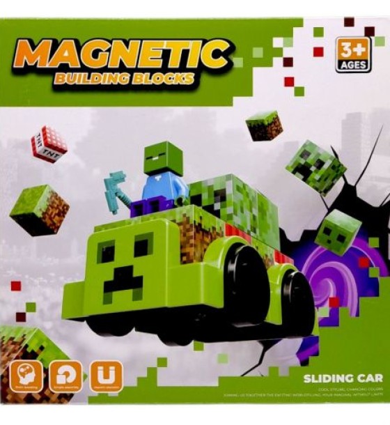 Магнітний конструктор "MINECRAFT" машинки (КРІПЕР)