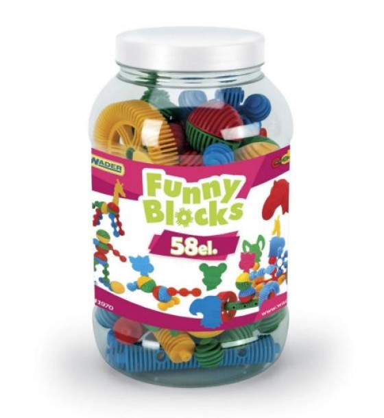 Конструктор "Funny blocks", 58 елементів, велика банка