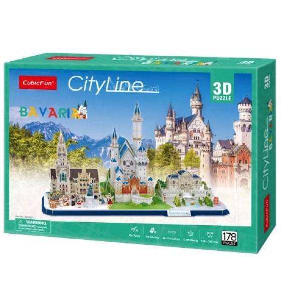 CubicFun ТРИВИМIРНА ГОЛОВОЛОМКА-КОНСТРУКТОР CITY LINE BAVARIA