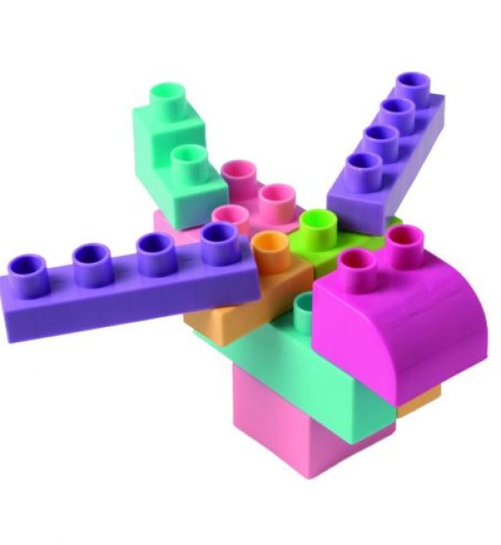 Конструктор пластиковий "Kids Blocks" 50 елементів (рожевий)