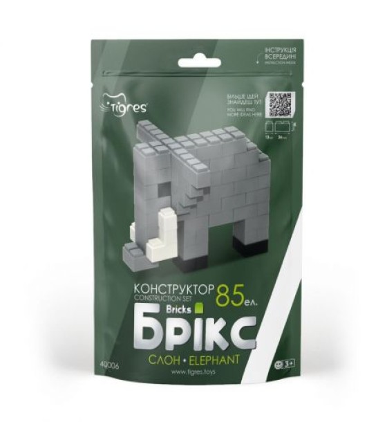 Конструктор пластиковий "Брікс: слон", 85 елементів