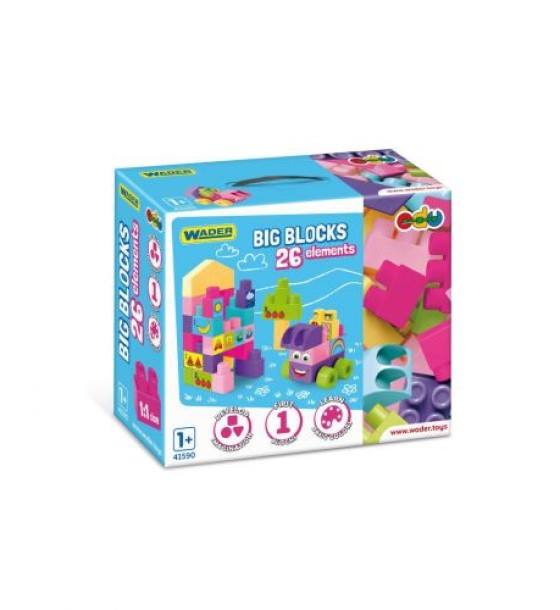 Конструктор "Big Blocks", 26 ел, рожевий