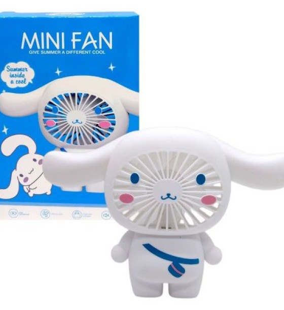 Вентилятор "MINI FAN", вбудований акумулятор, USB Type-C, в коробці (CINNAMONROLL)